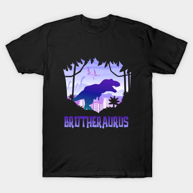 Brothersaurus T-Rex Brother Saurus Matching T-Shirt by PinkyTree